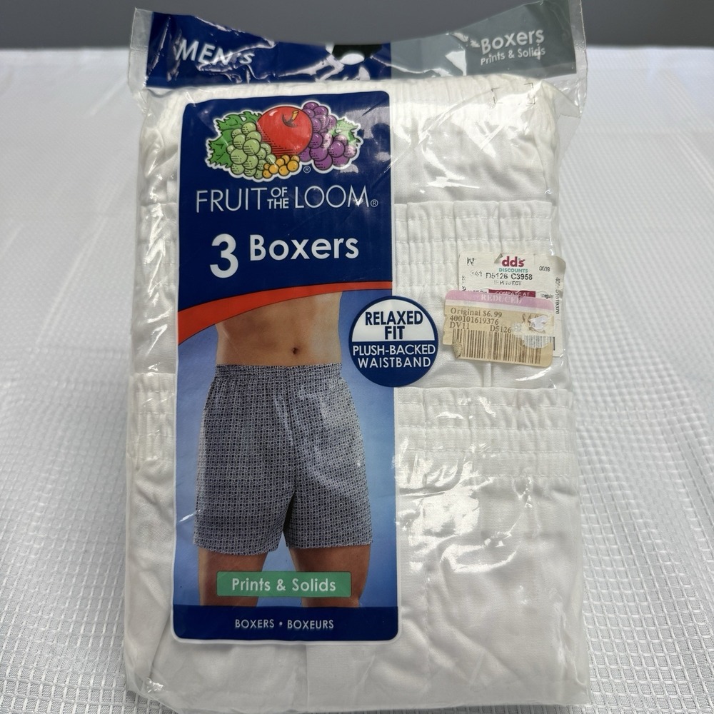Vintage Fruit Of The Loom Boxers Men 3XL Relaxed Fit Plush Waistband New '09 Y2K